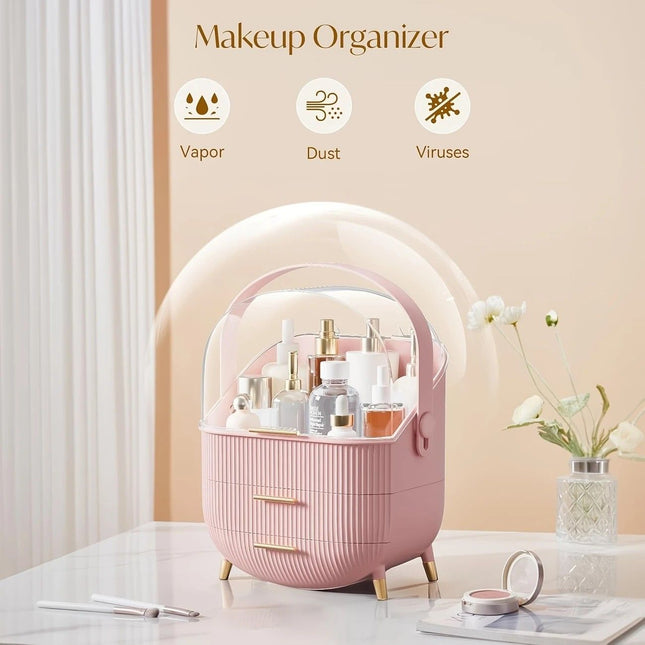 Transparent Flip-top Cosmetic Storage Box Dustproof Waterproof Multi-layer Drawer Organizer – product detail