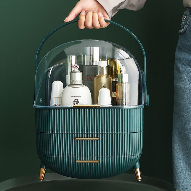 Transparent Flip-top Cosmetic Storage Box Dustproof Waterproof Multi-layer Drawer Organizer
