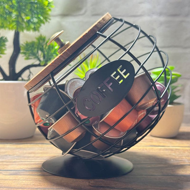 1pc Unique Coffee Capsule Basket Iron Coffee Pod Holder with Slanted Design for Home Bar and Cafe Display