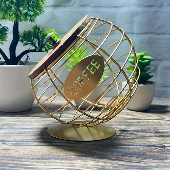 1pc Unique Coffee Capsule Basket Iron Coffee Pod Holder with Slanted Design for Home Bar and Cafe