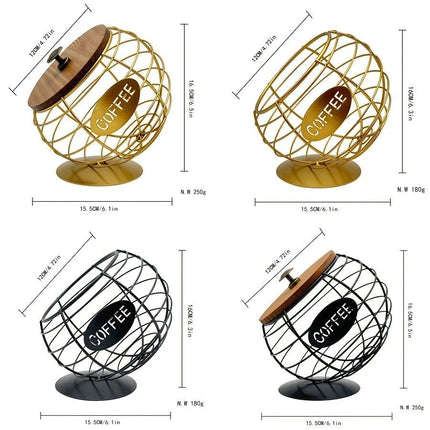 1pc Unique Coffee Capsule Basket Iron Coffee Pod Holder with Slanted Design for Home Bar and Cafe Display.golden