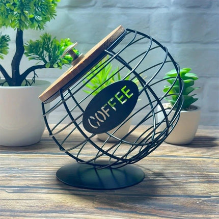 1pc Unique Coffee Capsule Basket Iron Coffee Pod Holder with Slanted Design for Home Bar and Cafe Display.golden