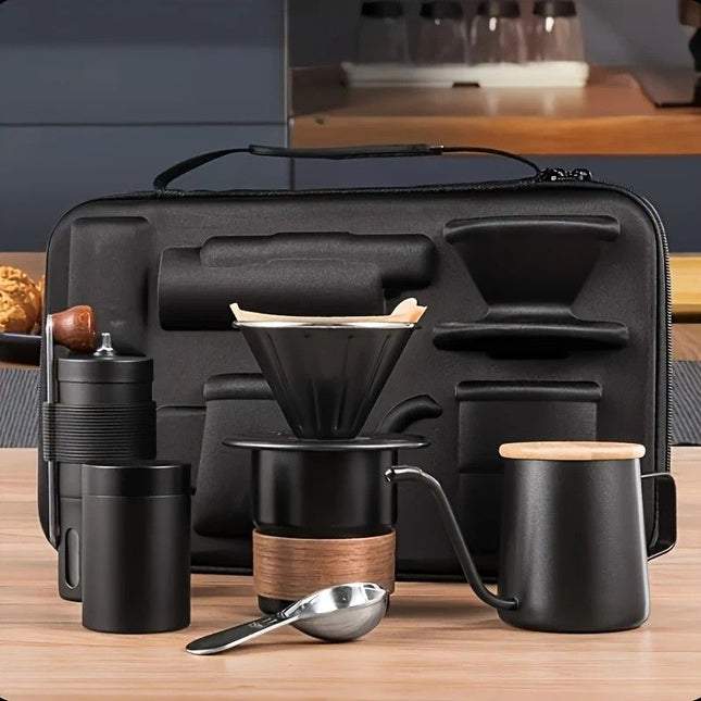 6-Piece Pour Over Coffee Set Coffee Machine Gift Box Pour Over Kettle Cup Bean Grinder – product detail