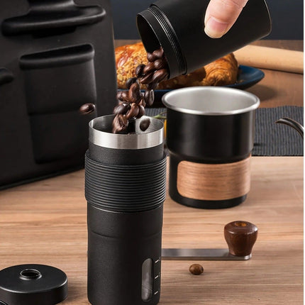 6-Piece Pour Over Coffee Set, Coffee Machine Gift Box, Pour Over Coffee Kettle, Coffee Cup, Coffee Bean Grinder Set.inherent/true qualities