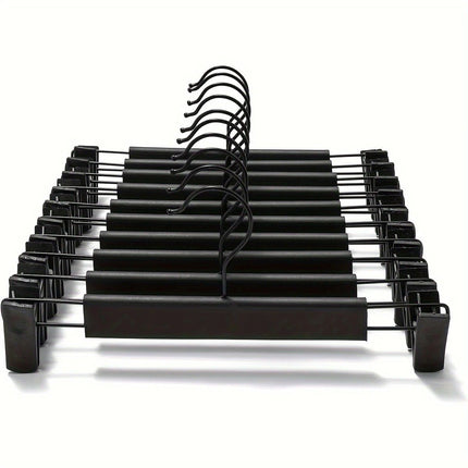 10-Pack Multi-Purpose Adjustable Pant Hangers: Thickened Non-Slip Clips, 360° Rotating Hook, Adjustable Width, Suitable for Organizing and Drying Various Clothes, Towels, and More.