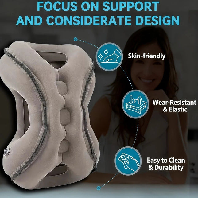Inflatable Travel Pillow Multi-Scene Ergonomic Design 3-Second Inflate/Deflate Relieves Travel – product detail