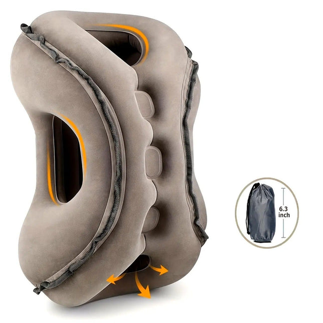 Inflatable Travel Pillow Multi-Scene Ergonomic Design 3-Second Inflate/Deflate Relieves Travel