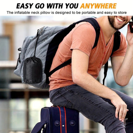 Inflatable Travel Pillow | Multi-Scene Ergonomic Design, 3-Second Inflate/Deflate, Relieves Travel Fatigue.(GREY)