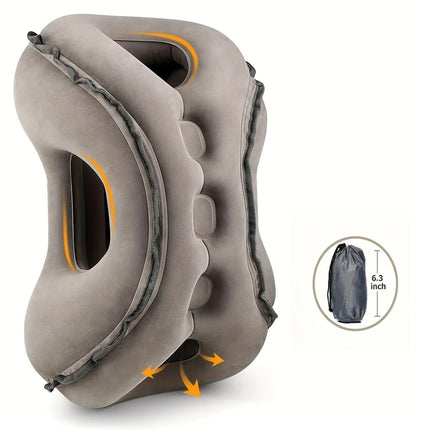 Inflatable Travel Pillow | Multi-Scene Ergonomic Design, 3-Second Inflate/Deflate, Relieves Travel Fatigue.(GREY)