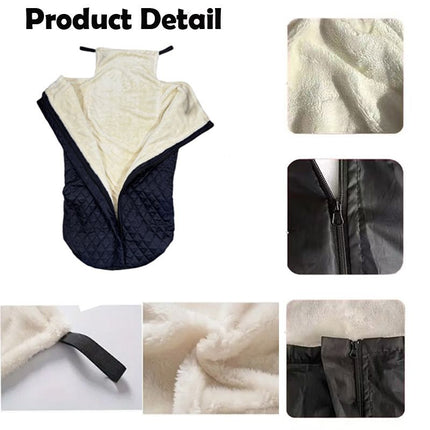 Winter Elderly Wheelchair Heating Blanket | Windproof & Fleece-Lined, Ideal for Both Outings and Home Use(BLACK)