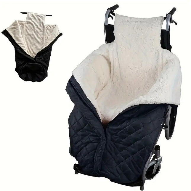 Winter Elderly Wheelchair Heating Blanket Windproof & Fleece-Lined Ideal for Both Outings and Home – product detail