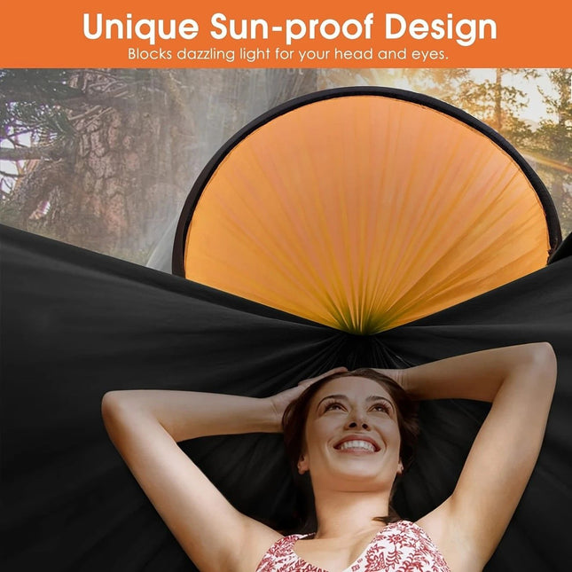 Sun-Protection Outdoor Hammock 2-in-1 Detachable Mosquito Net Portable Camping Essential orange – product detail