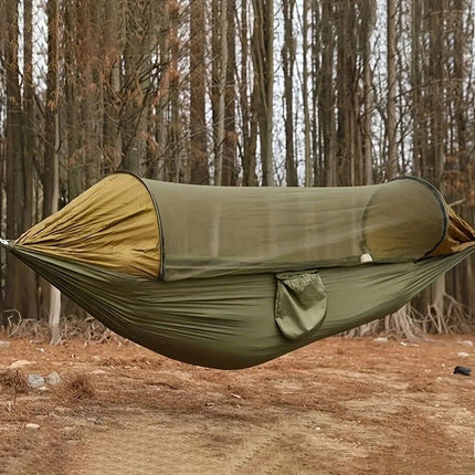 Sun-Protection Outdoor Hammock｜2-in-1 Detachable Mosquito Net, Portable Camping Essential.pitch green