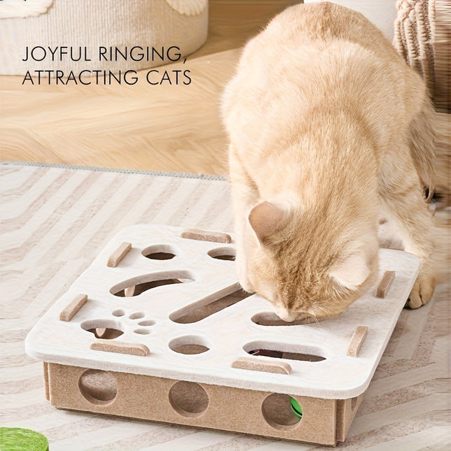 Interactive Cat Fun Box with Paw Print Design for Digging and Climbing Includes 2 Hidden – product detail