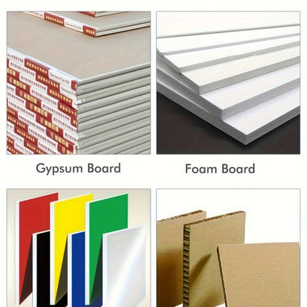 Professional Gypsum Board Cutter Kit with 5m Tape Measure & 5 Spare Blades Aluminum TPR Handle for Dust Free Drywall Foam KT Board Cutting Includes Pencil Ideal for DIY & Professional Use