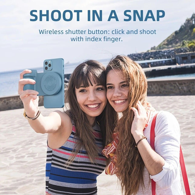 Magnetic Phone Photography Grip Compatible with iPhone & Android 360 Degree Fill Light with Bluetooth – product detail