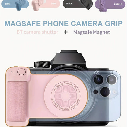 Magnetic Phone Photography Grip | Compatible with iPhone & Android, 360° Fill Light with Bluetooth Remote, Ideal for Live Streaming & Vlogging