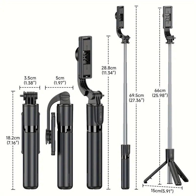 Upgraded Clamp Selfie Stick Tripod Bluetooth Remote Control Portable Detachable Design One Rod Multiple – product detail