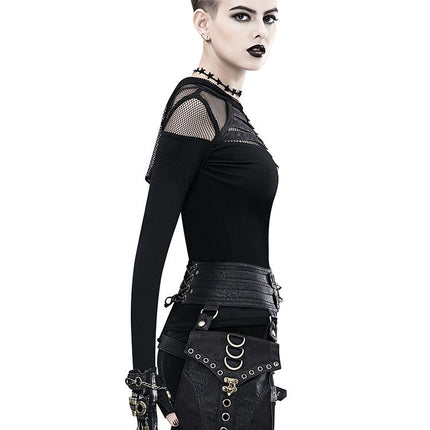 Steampunk PU Leather Waist Bag: Adjustable Waist Size with Rivet Detailing, Versatile as a Retro Leg Bag or Belt, Unisex for Motorcycle Riding and Stylish Outfits