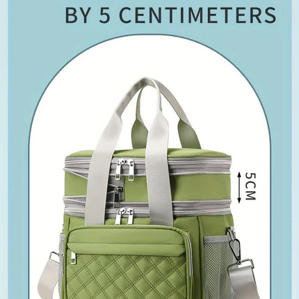 Large Capacity Travel Bag / Lunch Bag. Expandable 5cm, Multi-Compartment Storage, Hand/Shoulder Carry, Multi-Color Portable for Trips.black