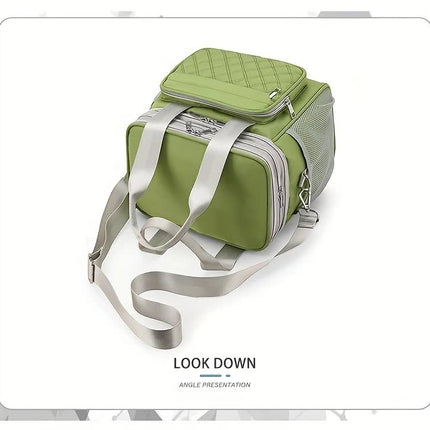 purple Large Capacity Travel Bag / Lunch Bag. Expandable 5cm, Multi-Compartment Storage, Hand/Shoulder Carry, Multi-Color Portable for Trips