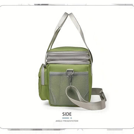purple Large Capacity Travel Bag / Lunch Bag. Expandable 5cm, Multi-Compartment Storage, Hand/Shoulder Carry, Multi-Color Portable for Trips