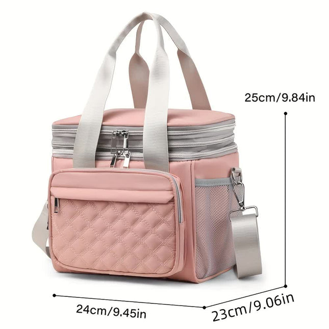 BLUE Large Capacity Travel Bag/Lunch Bag.Expandable 5cm Multi-Compartment Storage Hand/Shoulder Carry – product detail