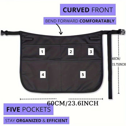 Multi-Pocket Breathable Half Apron | Efficient Tool Waist Pack for Makeup Artists, Gardeners, and Hairdressers
