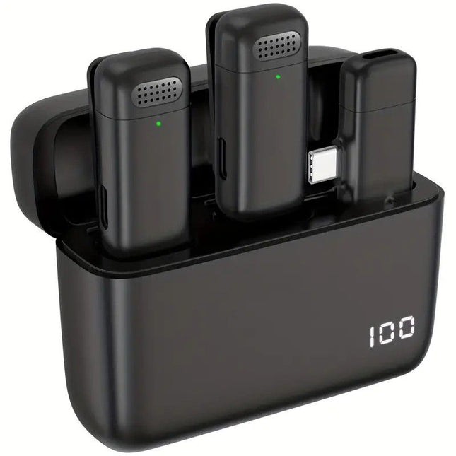 Wireless Lavalier Microphone Set 2.4G Wireless Instant Connection DSP Smart Noise Reduction 84-Hour Long
