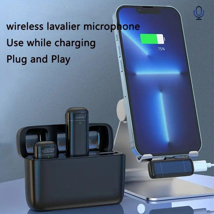 Wireless Lavalier Microphone Set: 2.4G Wireless Instant Connection, DSP Smart Noise Reduction, 84-Hour Long Battery Life, One-to-Many Full-Scenario Compatibility, Type-C Interface(BLACK)
