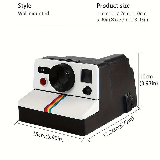Retro Camera Toilet Paper Holder Drill-Free Waterproof & Dustproof Large Capacity Smooth Dispensing New – product detail