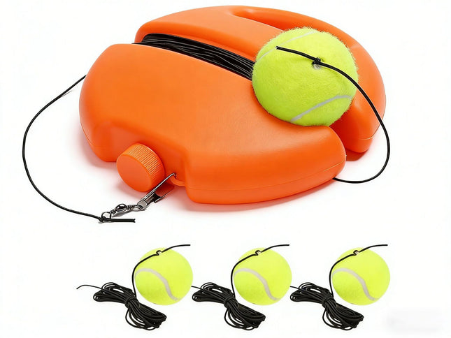 Portable Tennis Trainer Features a water-fillable weighted base with anti-tangle design.Includes 3