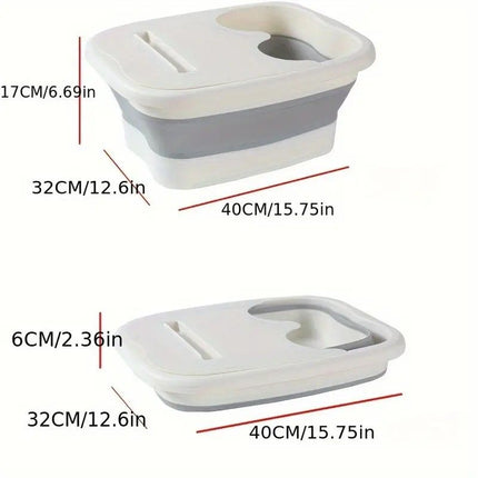Foldable Foot Soak Tub: TPE Collapsible Deep Tub with Lid for Heat Retention, Foot Massage, Essential for Home Wellness and Relaxation.PINK