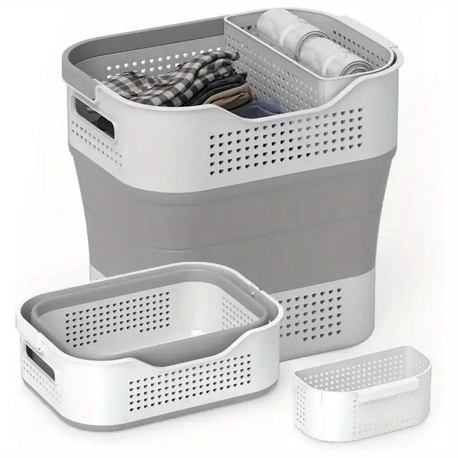 Multi-functional Folding Laundry Basket Hassle-free Storage One Basket for All Your Clothes Sorting.Light