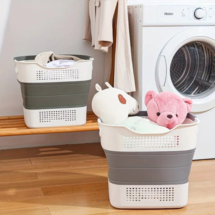 Multi-functional Folding Laundry Basket: Hassle-free Storage, One Basket for All Your Clothes Sorting.dull grey