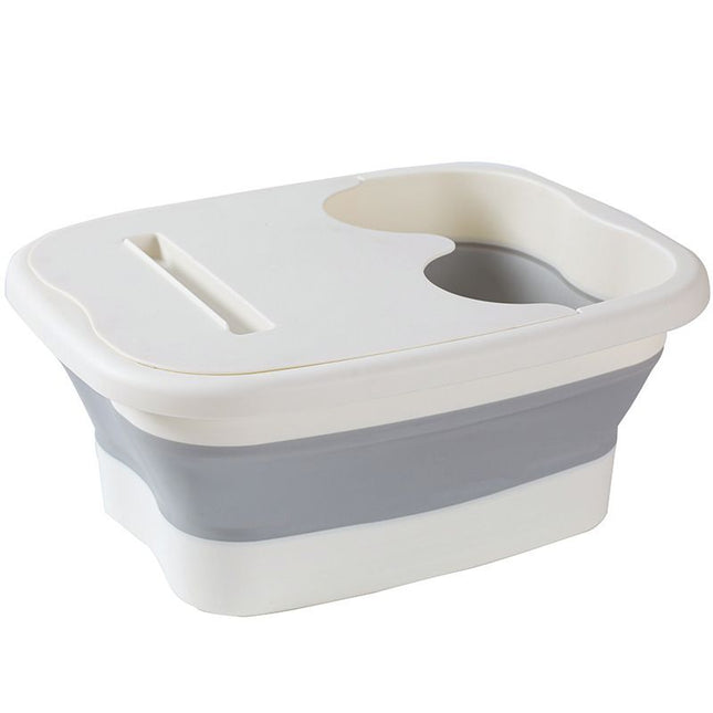 Foldable Foot Soak Tub TPE Collapsible Deep Tub with Lid for Heat Retention Foot Massage Essential for Home
