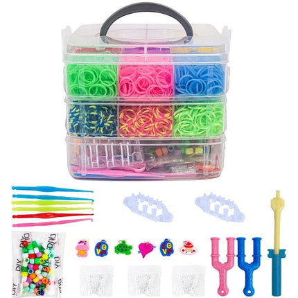 4500 pcs Loom Bands Mega Kit with Accessories, Multicolor