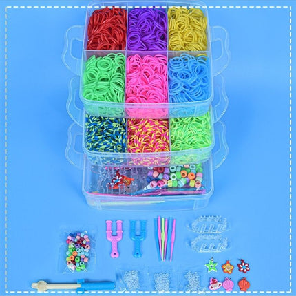 4500 pcs Loom Bands Mega Kit with Accessories, Multicolor