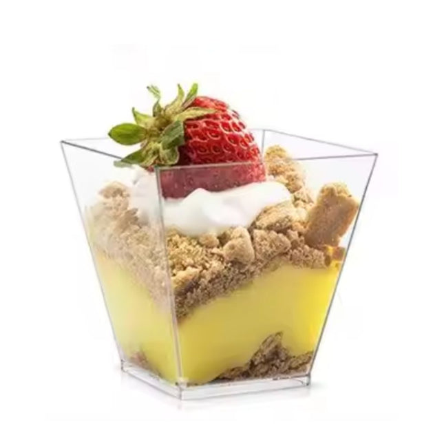 50-pack Black Square Plastic Cups 120 ml Dessert Serving Cups for Mousse – product detail