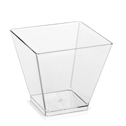 50-pack Black Square Plastic Cups 120 ml, Dessert Serving Cups for Mousse