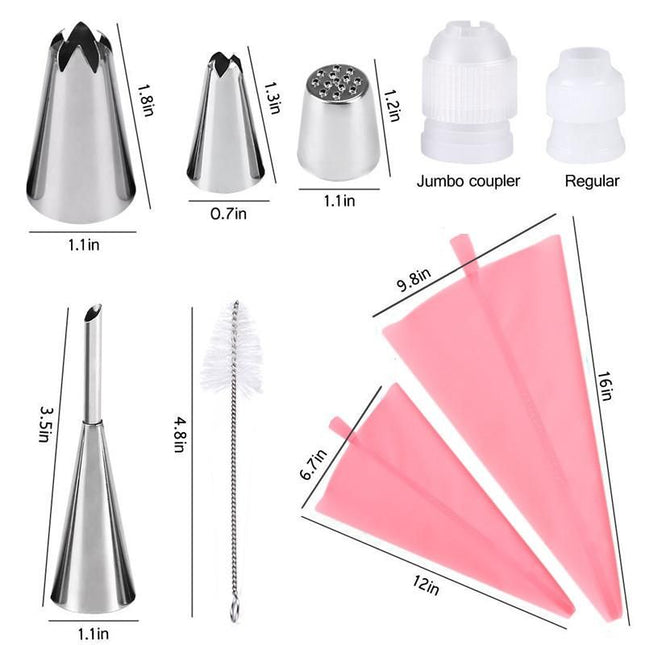27pcs Pink Tulle Set Liquor Tips Bag Connector Cake Tool – product detail