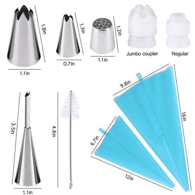 27pcs Liquor Tips Bag & Connector Cake Decorating Tool Set Turquoise – product detail