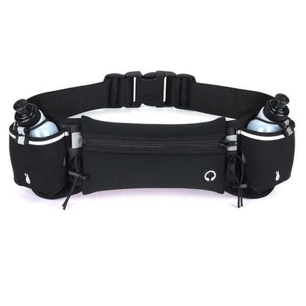 Running Belt with Water Bottles for Active People, Black