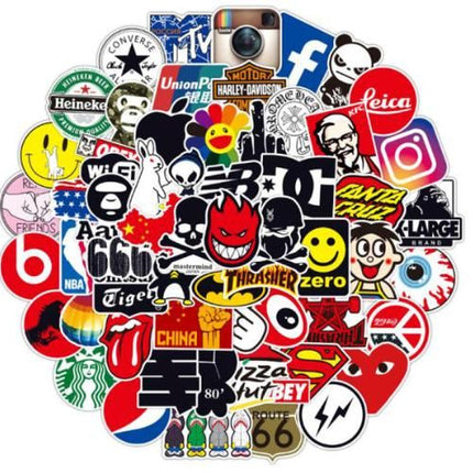 100pcs MultiColor Fashion Graffiti Stickers, Waterproof for Laptop Luggage Skate