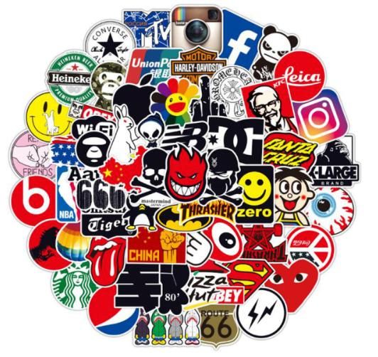 100pcs MultiColor Fashion Graffiti Stickers Waterproof for Laptop Luggage Skate V1237-ZY-506-0024