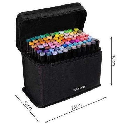 80-Pack Double-Sided MultiColor Marker Pens with Case