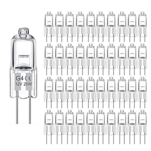 10-Pack G4 Halogen Bulbs 20W 12V Warm White V1237-ZY-506-0033