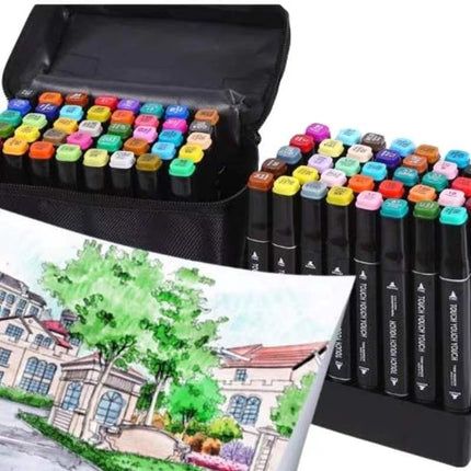 80-Pack Double-Sided MultiColor Marker Pens with Case