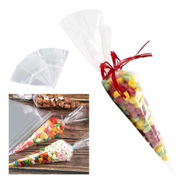 100-Pack Transparent Cellophane Cones and Bags V1237-ZY-506-0039