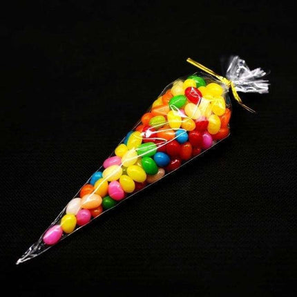 100-Pack Transparent Cellophane Cones and Bags